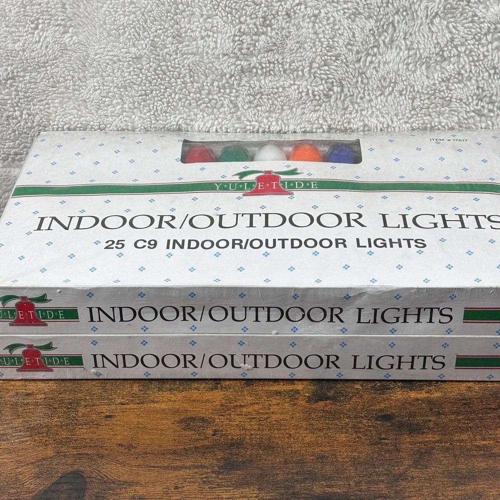 TWO BOXES Vintage NEW Yuletide 25 C9 Indoor Outdoor Christmas Lights Multi Color